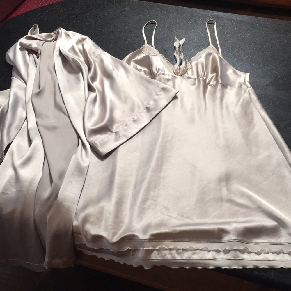 VS lingerie and matching robe